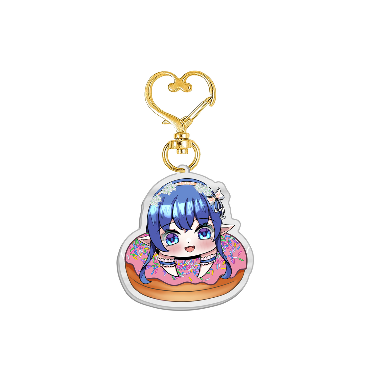 Altea Infel Acrylic Keychain 2026 - Donut — donut-themed acrylic VTuber character keychain | Arcstelle