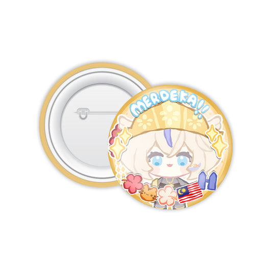 SyaebiiEXE Merdeka Button Badge 2026 — round Merdeka-themed VTuber character button badge | Arcstelle